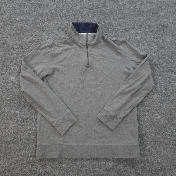 Southern Tide Tops - Southern‎ Tide Sweatshirt Mens Medium Grey Skipjack Heathered 1/4 Zip Prep Golf